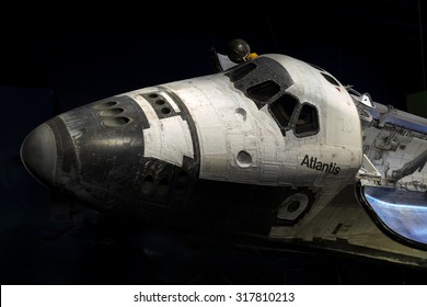 Shuttle Atlantis at Cape Canaveral, Kennedy Space Center with black background.  Elements of this image furnished by NASA. - Powered by Shutterstock