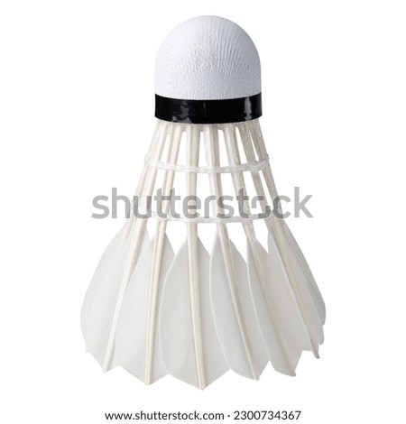 Shuttlecocks. Goose Feather Badminton Shuttlecocks. High Speed Badminton Birdies. Great Stability and Durability. Professional sport equipment. Game. White isolated background. High resolution photo