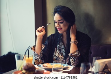 Shy Woman On First Date With Her Co-worker Being Nervous And Happy At The Same Time.