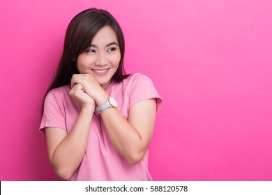 Shy Woman Smiling