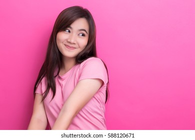 Shy Woman Smiling