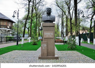 Shymkent, Kazakhstan - April 5, 2019 - Statue Of The Former Chairman Of The Presidium Of The Supreme Soviet Of The Kazakh SSR, Zhumabek Tashenev In Shymkent