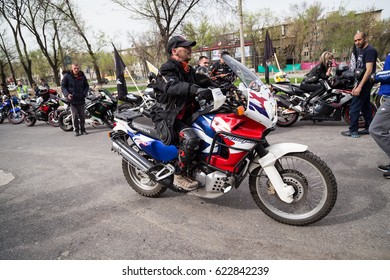 Shymkent, KAZAKHSTAN - March 15, 2017: Motorcycles at the opening of the biker season in Shymkent