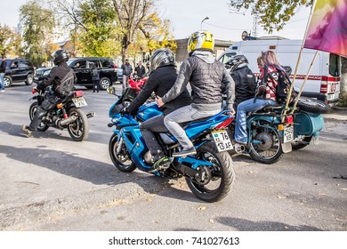Shymkent, Kazakhstan, October 21, 2017; Closing Motosone. An entertaining program. Moto Bikers