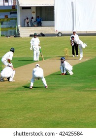 SIALKOT, PAKISTAN - OCTOBER 22: Quaid-e-Azam Trophy First Class Cricket Match Played Between Sialkot & Multan Teams At Jinnah Cricket Stadium. October 22, 2009 In Sialkot, Pakistan