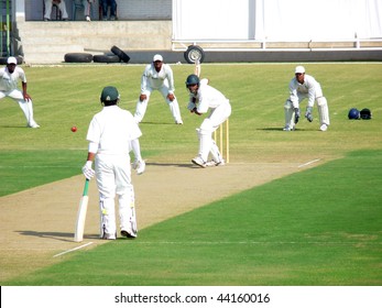 SIALKOT, PAKISTAN - OCTOBER 22: Quaid-e-Azam Trophy First Class Cricket Match Played Between Sialkot & Multan Teams At Jinnah Cricket Stadium October 22, 2009 In Sialkot, Pakistan