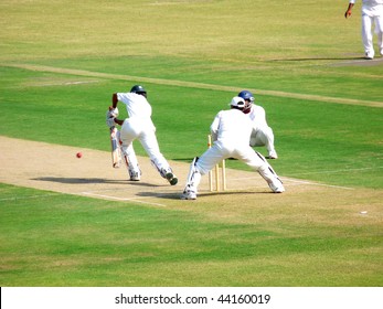 SIALKOT, PAKISTAN - OCTOBER 22: Quaid-e-Azam Trophy First Class Cricket Match Played Between Sialkot & Multan Teams At Jinnah Cricket Stadium October 22, 2009 In Sialkot, Pakistan