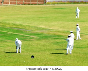 SIALKOT, PAKISTAN - OCTOBER 22: Quaid-e-Azam Trophy First Class Cricket Match Played Between Sialkot & Multan Teams At Jinnah Cricket Stadium October 22, 2009 In Sialkot, Pakistan