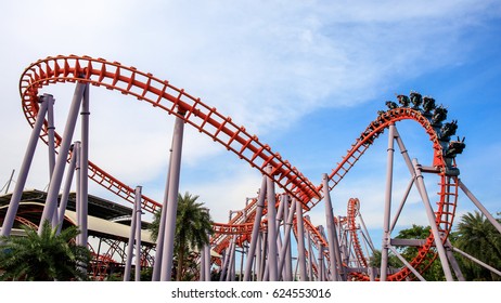 Siam Park City, Bangkok, Thailand - April 16, 2017 : Roller Coaster At Siam Park City Or SuanSiam, Bangkok, Thailand.