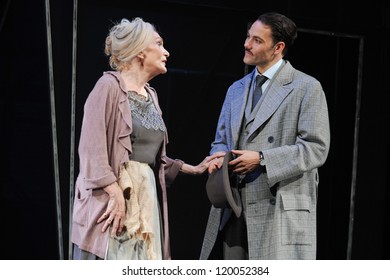 Sian Phillips As Fraulien Schneider And Matt Rawle As Clifford Bradshaw In 'Cabaret'  At The Savoy Theatre, London. 08/10/2012 Picture By: Steve Vas