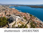 Sibenik, Croatia: Aerial view of the Sibenik St. Michael