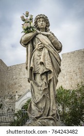 Sibenik Croatia, September 10 2017, Details Of Beautiful Stone Statue At The Cemetery, Nice Autumn Day In The Town