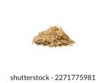 siberian ginseng in latin Eleutherococcus senticosus  heap isolated on white background. Medicinal herb. has a history of use in folklore and traditional Chinese medicine. 