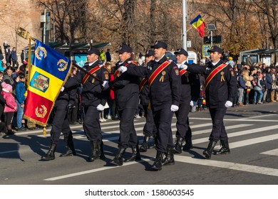 Sibiu, Romania - December 1, 2019:  The Annual Military Parade Of The Romanian Armed Forces. Romanian Army Parade