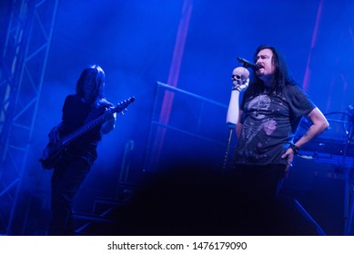 SIBIU, ROMANIA - JULY 26, 2019: James LaBrie Vocalist Of The Progressive Metal Band Dream Theater Performing Live At Artmania Festival