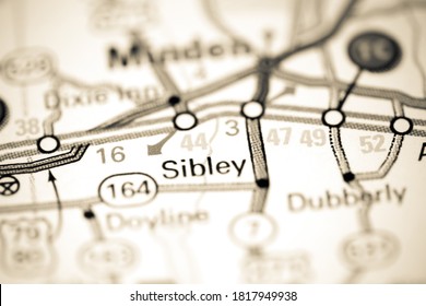 Sibley. Louisiana. USA On A Map