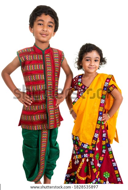 Siblings Displaying Traditional Indian Hindu Festival Stock Photo ...