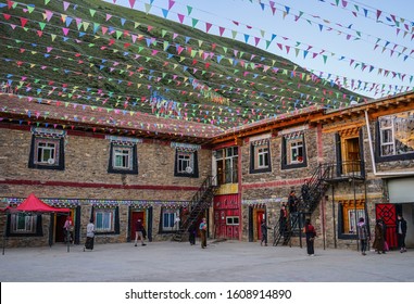 Sichuan, China - Aug 17, 2016. Tibetan School In Garze Tibetan Prefecture. After More Than 60 Years Of Occupation, Tibetans Still Resist China Rule And Defy Its Oppression.