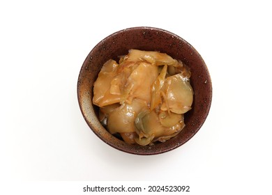 sichuan vegetable in a bowl isolated on a white background