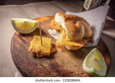 Sicilian Street Food, Sandwich With Chickpea Pancakes Called 