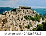 Sicily, Italy - October 2 2011: view of Ragusa Ibla, an ancient hilltop city with lots of Baroque houses, in Southeast Sicily