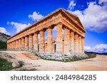 Sicily, Italy. Temple of Saegesta, greek architecture of ancient  Magna Graecia.