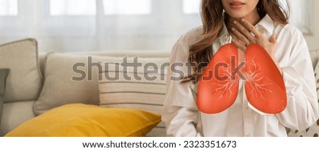 Sick asian women touching neck unwell coughing with sore throat pain,lung cancer,bronchitis,Bronchial Asthma,Tuberculosis,pneumonia,covid-19,eco air pollution pm2.5.insurance and hospital