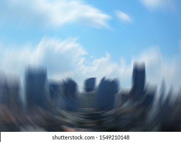 Sick Building Syndrome Or Sbs And Vertigo With Blue Sky And White Clouds And Mountain Background Use For Medicine Product And Health Care Concept.