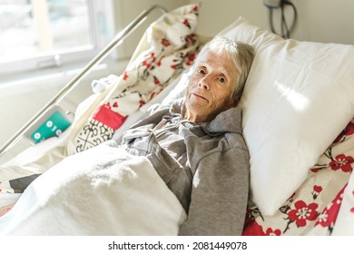 Sick Elderly Senior Woman Hospital Bed Stock Photo 2081449078 ...