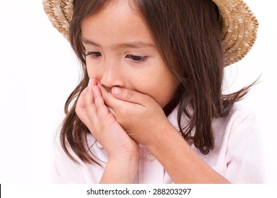 Sick Girl With Nausea Or Indigestion Symptom