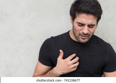 Sick Man With Acid Reflux Or Gerd