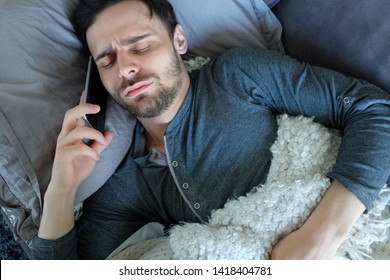 Sick Man Calling By Phone