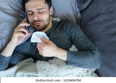 Sick Man Calling By Phone