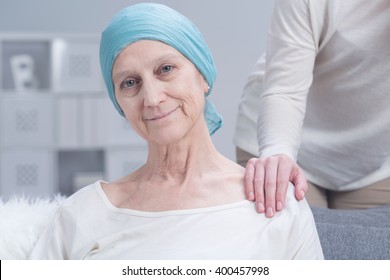 Sick Older Woman With Cancer With Inner Strength To Fight With Disease