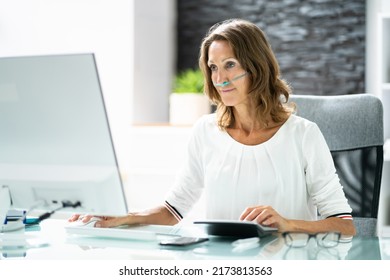 Sick Patient Using Oxygen Cannula. Nasal Condition - Powered by Shutterstock