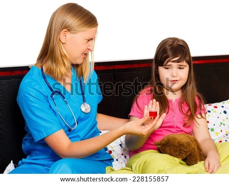 Should Pediatricians Refuse To Treat >> Sick Schoolgirl Refusing Treatment Offered By Stock Photo Edit Now Should Pediatricians Refuse To Treat >> Sick Schoolgirl Refusing Treatment Offered By Stock Photo Edit Now