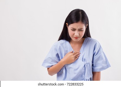 Sick Stressed Woman With Acid Reflux, Gerd Symptoms