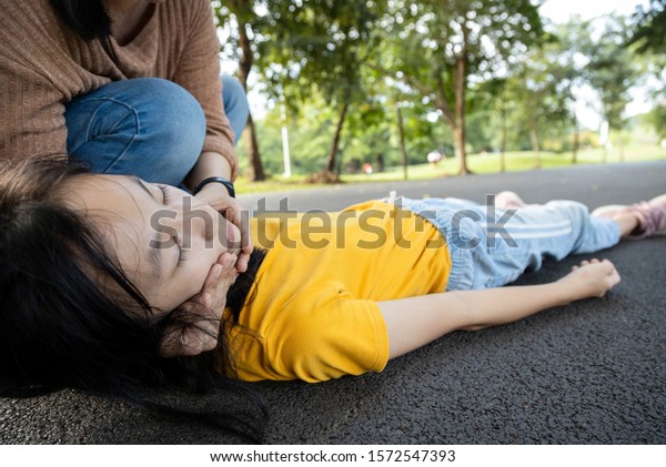 Sick Teen Daughter Fainted Fallen On Stock Photo (Edit Now) 1572547393