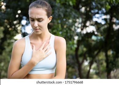 Sick Woman With Indigestion Problem, Acid Reflux Or Gerd Symptoms