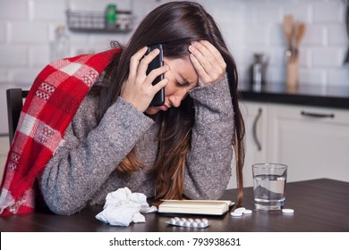 Sick Woman Urgently Calling The Doctor