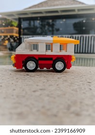Side angle of block car with bokeh background