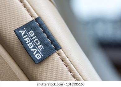 Side Car Airbag Tag. Modern Car Safety Feature