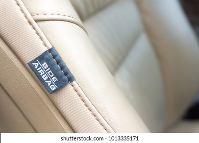 Side Car Airbag Tag. Modern Car Safety Feature