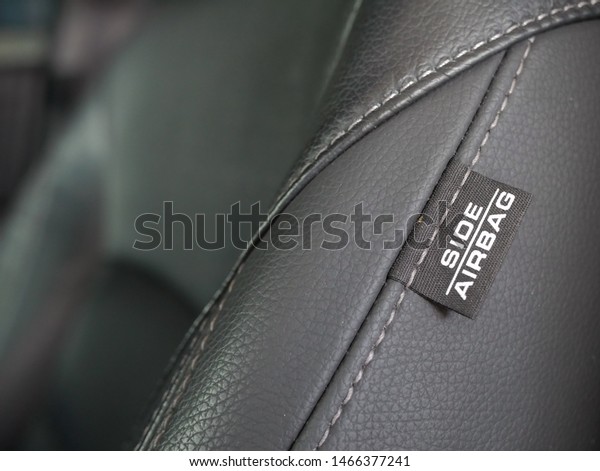 side car airbags tag\
for safety in a car.
