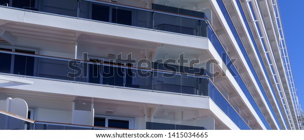 Side Closeup View Cabins Modern Cruise Stock Photo Edit Now