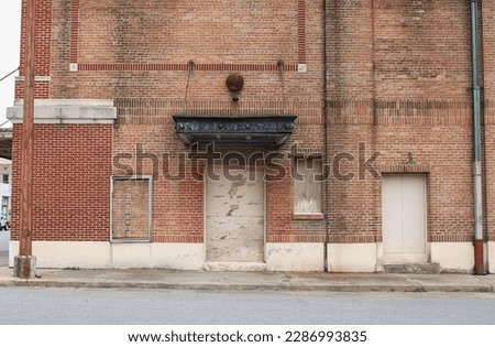The side entrance to an abandoned theater building in Pine Bluff, Arkansas 