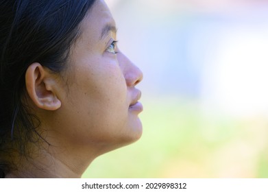 Side Face Asian Woman No Makeup Stock Photo 2029898312 | Shutterstock