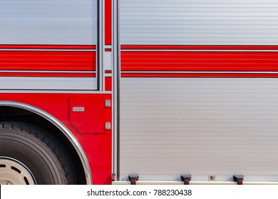 Side Of A Fire Truck As Background