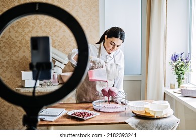 Side Hustle Ideas to Make Money, Culinary online courses. Asian Arabic woman pastry chef