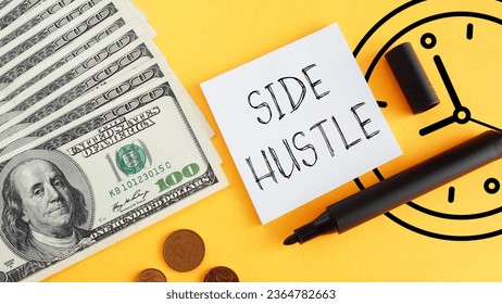 Side Hustle is shown using a text and photo of dollars and the clock